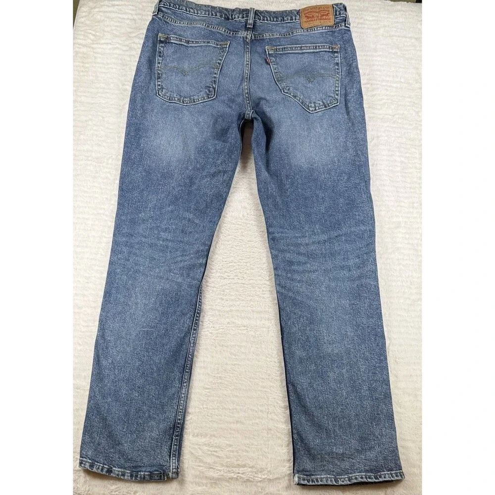LEVIS MENS BLUE JEAN 514 36x34 STRAIGHT FIT STRETCH COTTON DENIM DUNGAREE
